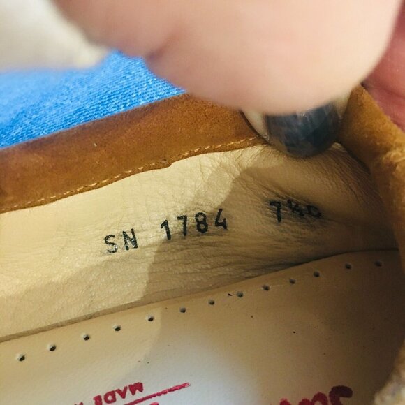 FERRAGAMO Vintage Suede Tan Horse Bit Logo Stretch Elastic Loafers Shoes W 7.5B - Picture 10 of 11